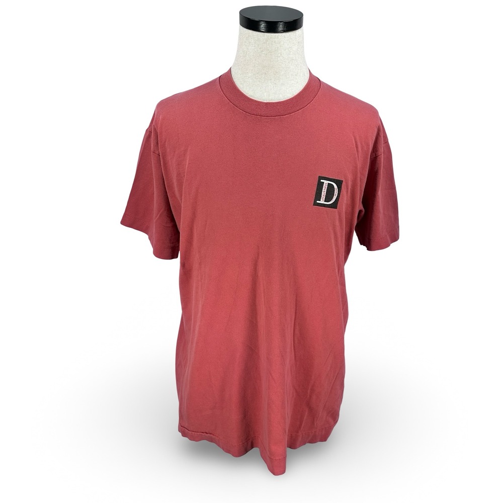 Vintage Dewars Scotch Whisky T Shirt Mens XL Pink Fruit of the Loom 90s‎ USA